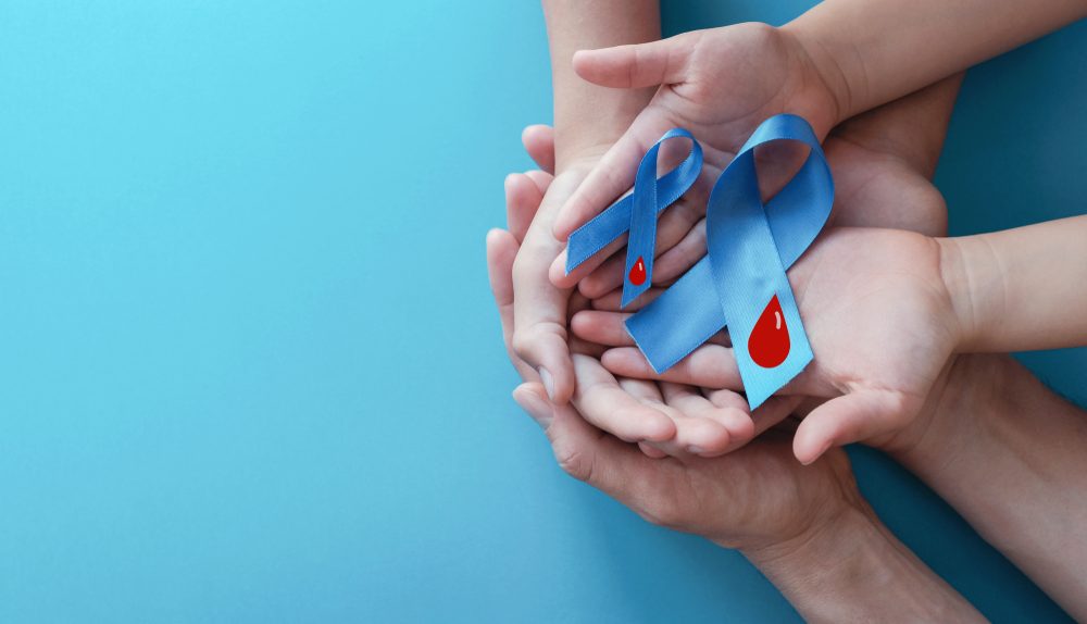 Rubans bleus symbolisant la sensibilisation au diabète et à ses risques cardiovasculaires