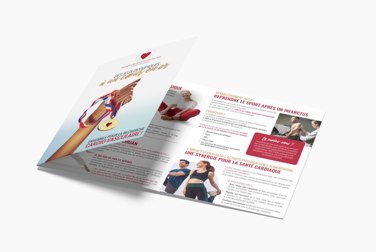Des brochures de la Fondation Recherche Cardio-Vasculaire présentant ses actions de prévention et de soutien à la recherche