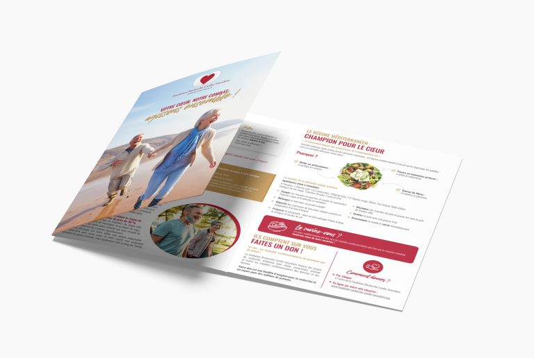 Des brochures de la Fondation Recherche Cardio-Vasculaire présentant ses actions de prévention et de soutien à la recherche