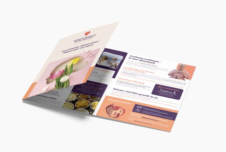 Des brochures de la Fondation Recherche Cardio-Vasculaire présentant ses actions de prévention et de soutien à la recherche