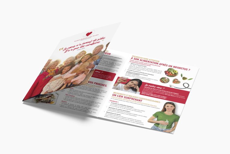 Des brochures de la Fondation Recherche Cardio-Vasculaire présentant ses actions de prévention et de soutien à la recherche